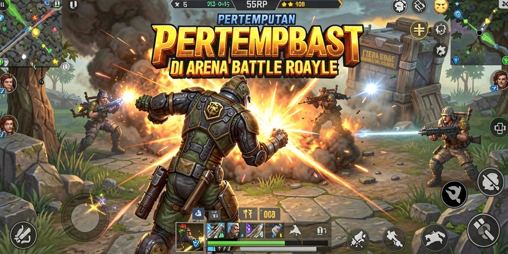 Gameplay Battle Royale di 55RP yang seru dan menegangkan.