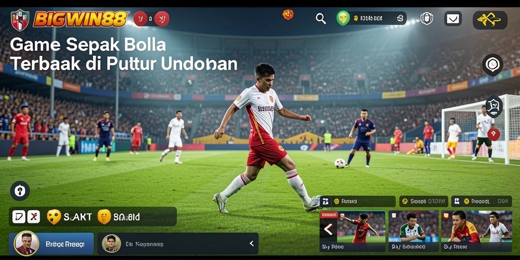 Tampilan gameplay mendebarkan dari BIGWIN88 dengan aksi sepak bola yang intens.