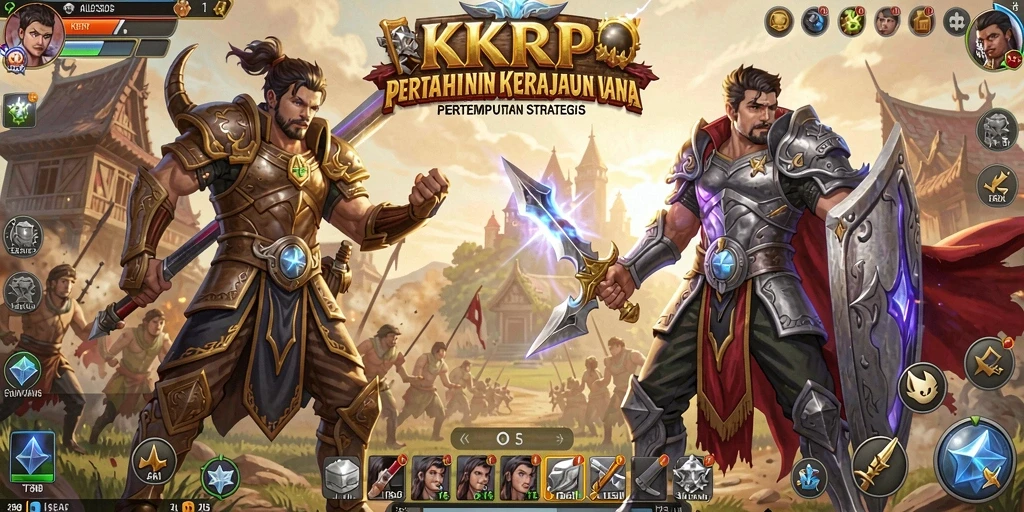 Tangkapan layar yang menunjukkan strategi menara dalam permainan Tower Defense.