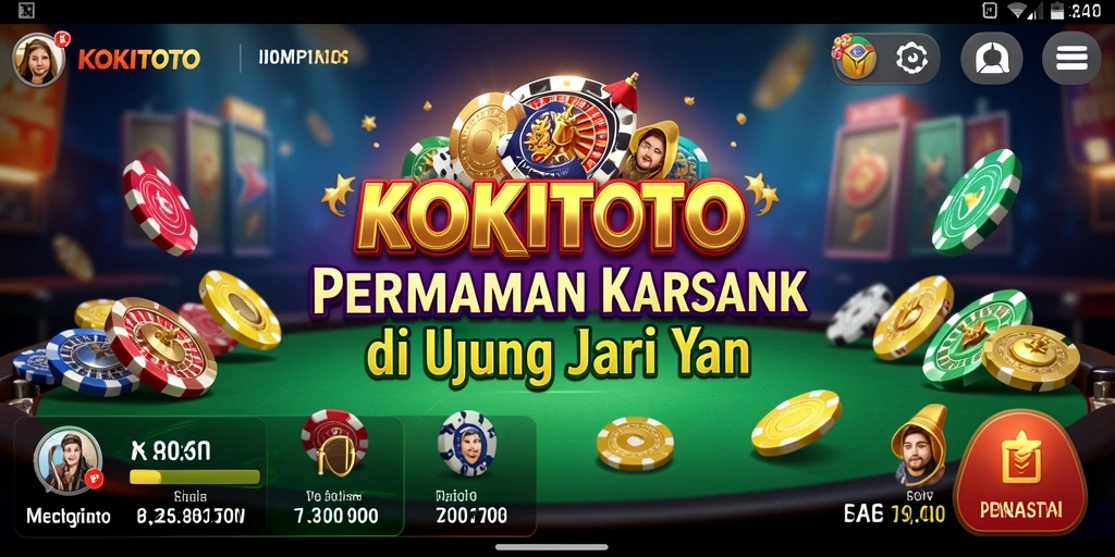 Tampilan gameplay menarik dari aplikasi KOKITOTO yang menghidupkan suasana kasino.