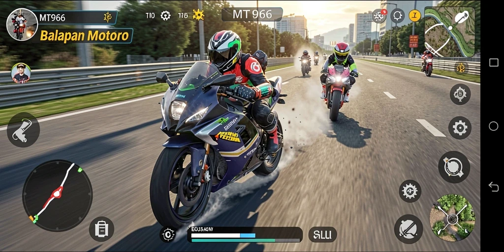 Gameplay menegangkan dengan kecepatan motor yang luar biasa.